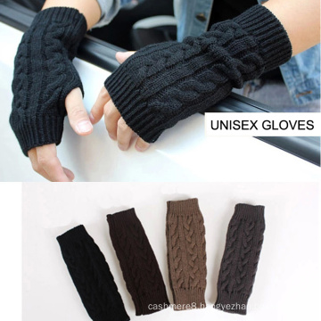 Womens Mens Unisex Winter Warm Mitten Fingerless Cable Knitted Gloves (SF101)